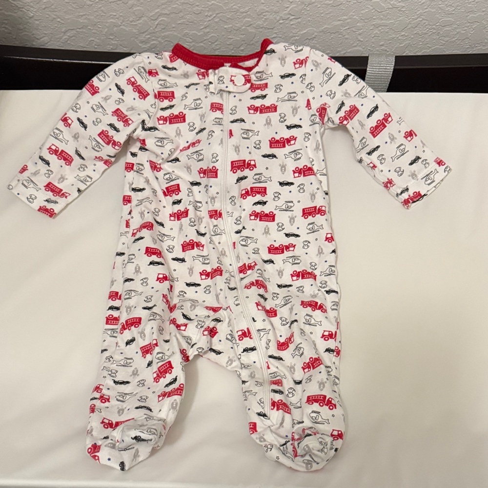 Carter's Red and White Fire Truck Footie